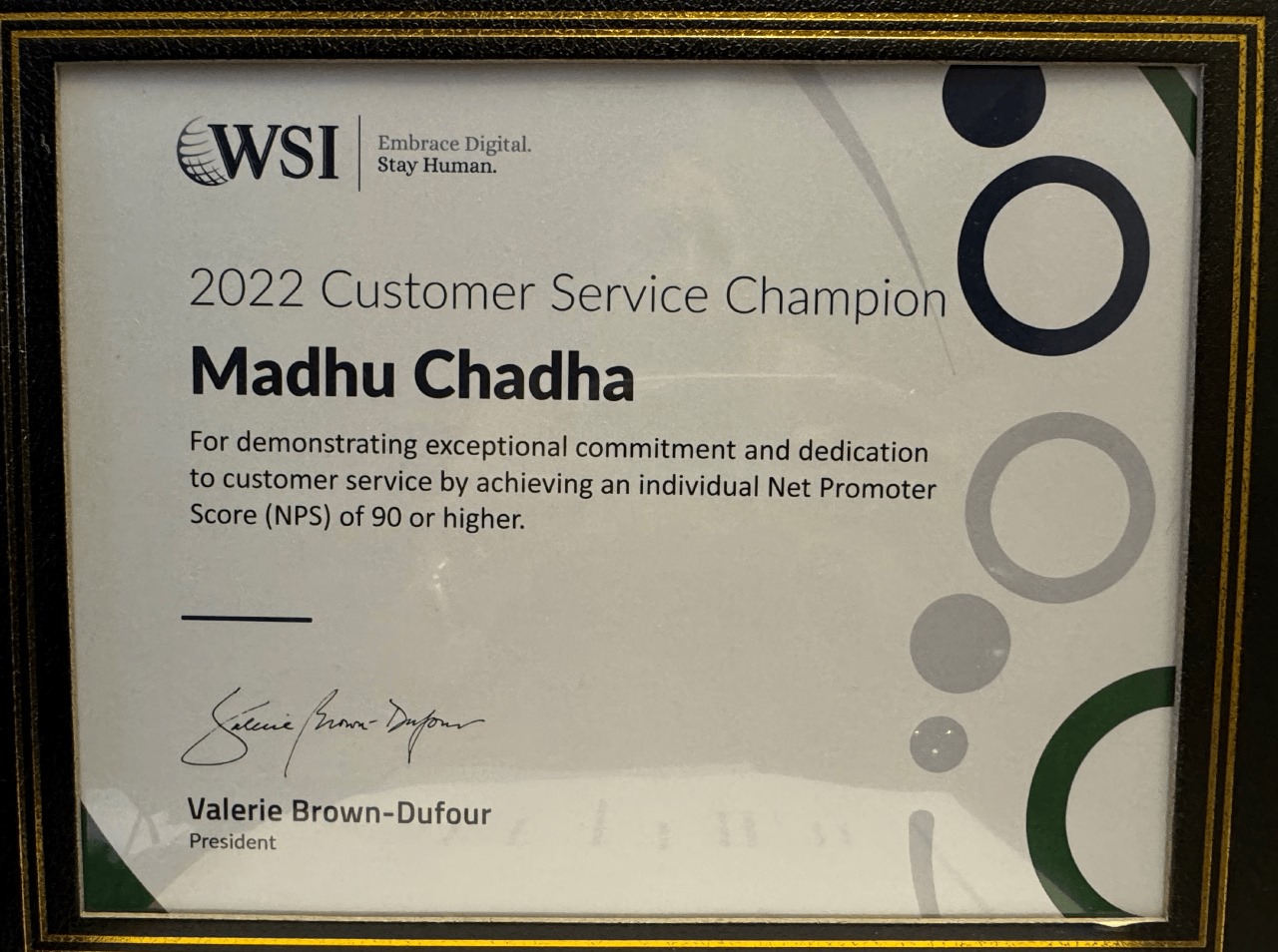 Customer Service Champion Award (2022) – WSI