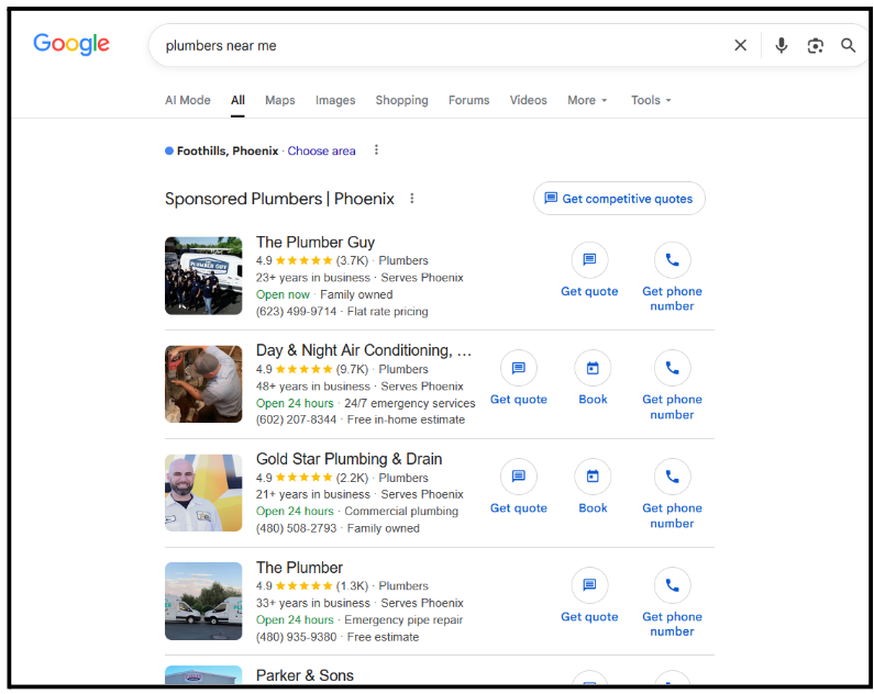 Google Local Pack map feature
